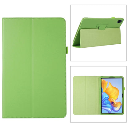 Green litchi-texture leather tablet case with fold stand holder