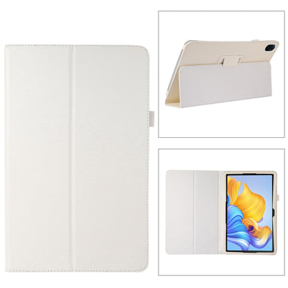 White litchi-texture leather tablet case with fold stand holder