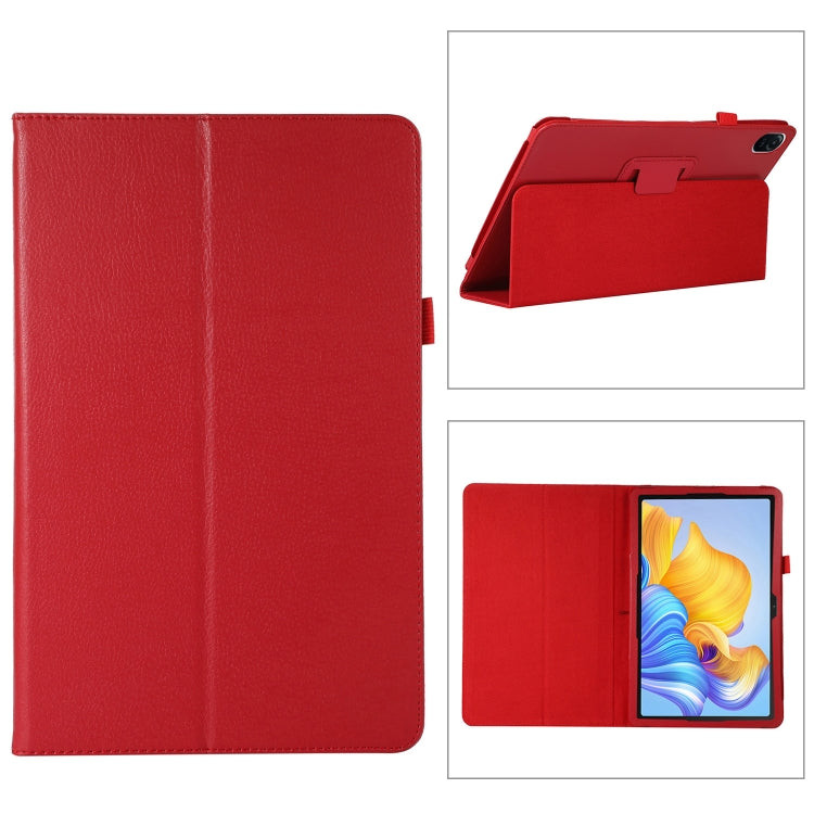 Textured leather folio tablet case with stand, red, for Honor Pad 8