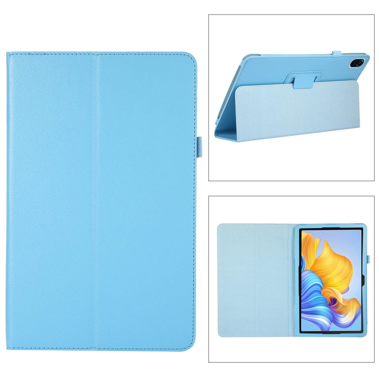 Textured leather folio tablet case with stand, light blue, for Honor Pad 8