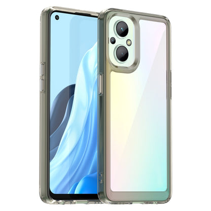 Clear gradient phone case with transparent grey TPU edges and acrylic back with camera ring