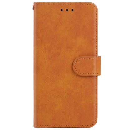 Brown leather folio phone case with side card holder and front flip cover