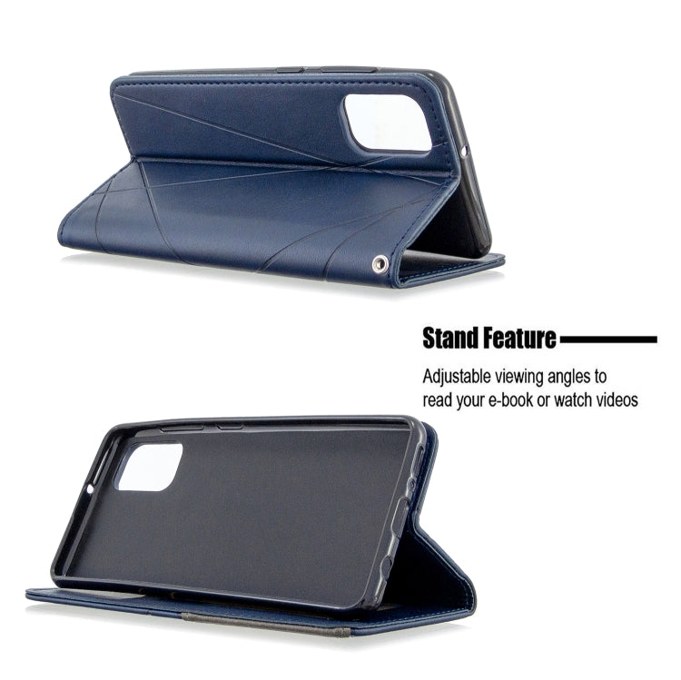 Blue rhombus flip magnetic leather case with stand viewing angles