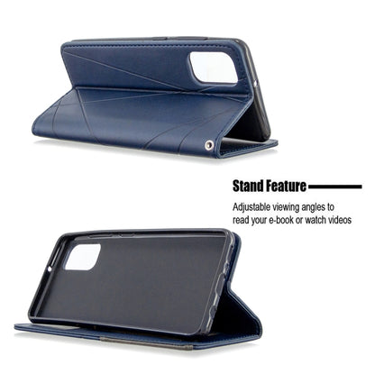 Blue rhombus flip magnetic leather case with stand viewing angles
