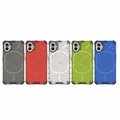 Honeycomb protective phone case colors: gray, red, white, green, blue