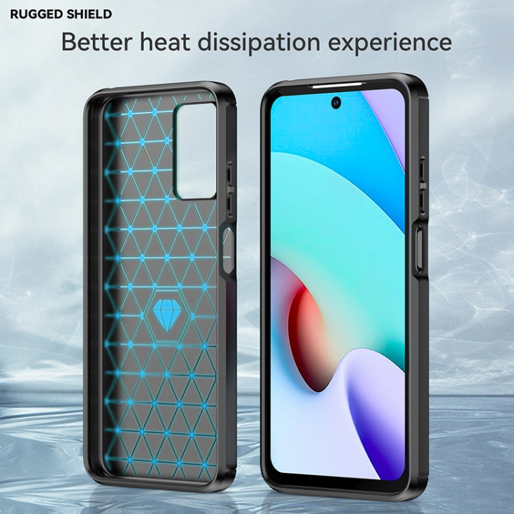 Brushed texture TPU phone case in navy blue with carbon fiber style trim