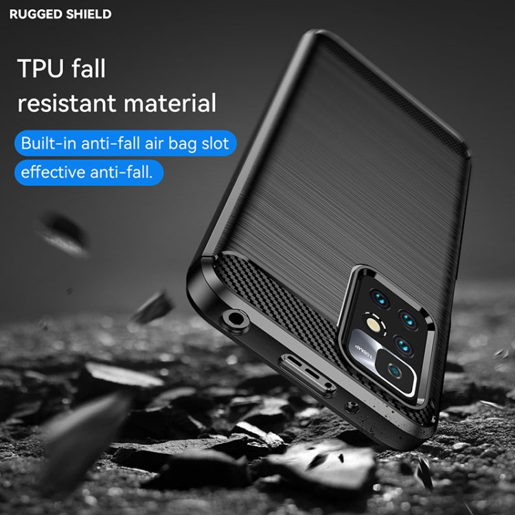 Brushed texture TPU phone case with carbon fiber corner guard and camera cutout