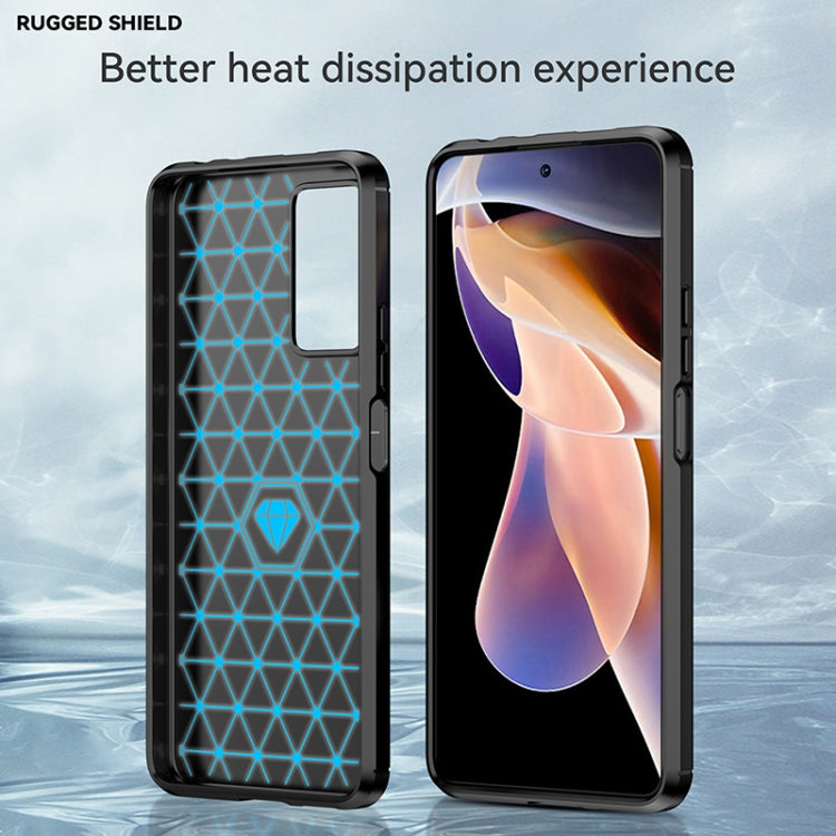 Brushed texture TPU phone case, navy blue with carbon-fiber style trim