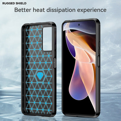 Brushed texture TPU phone case, navy blue with carbon-fiber style trim