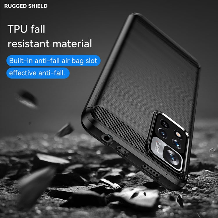 Brushed texture TPU phone case, dark black with carbon-fiber style back accents