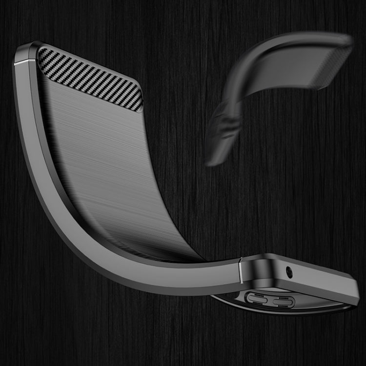 Brushed texture TPU phone case for Xiaomi Redmi K40S with carbon-fiber accents and camera cutout