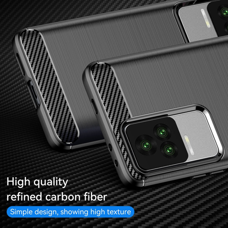 Brushed texture TPU phone case for Xiaomi Redmi K40S, carbon-fiber corner accents and camera cutout