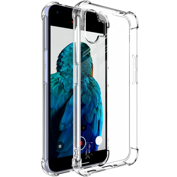 Transparent shockproof TPU phone case with camera protection and raised screen edges