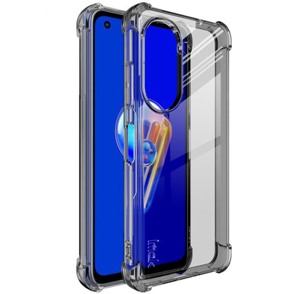 Transparent shockproof TPU phone case with camera guard, screen protection, and sturdy frame