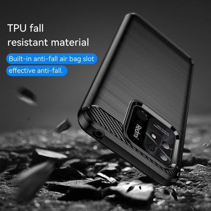 Brushed texture carbon fiber TPU phone case, black with rugged raised camera bezel