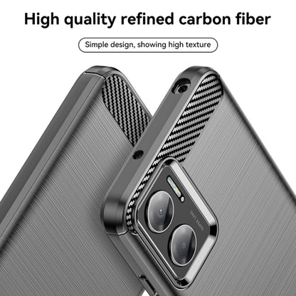 Black TPU phone case with carbon fiber pattern and dual camera cutouts