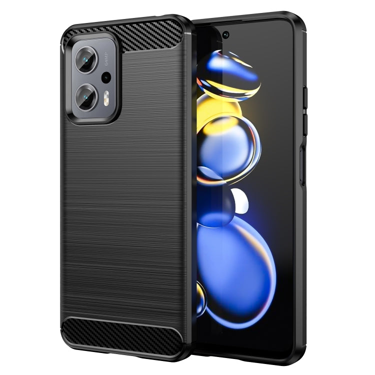 Black brushed carbon-fiber TPU phone case with camera cutouts
