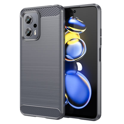 Grey brushed carbon-fiber TPU phone case with camera cutouts