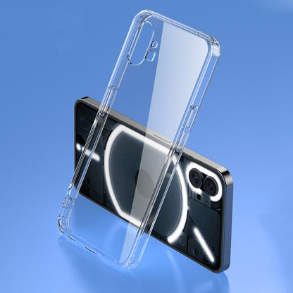 Clear ice-crystal phone case with camera cutouts and raised protective edges