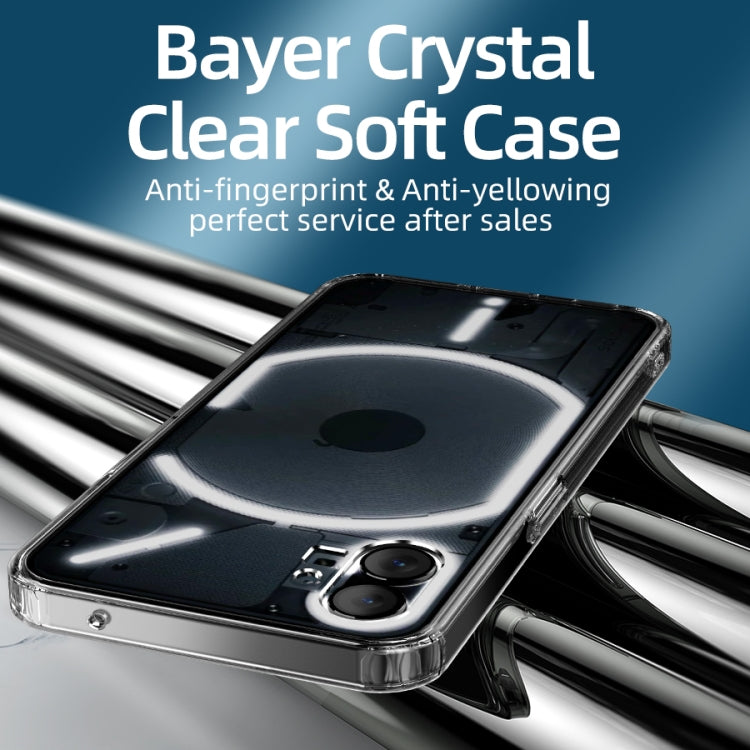 Transparent ice-crystal TPU phone case with clear bumper around phone corners
