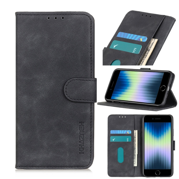Black flip leather phone case with card slots and stand, horizontal wallet style