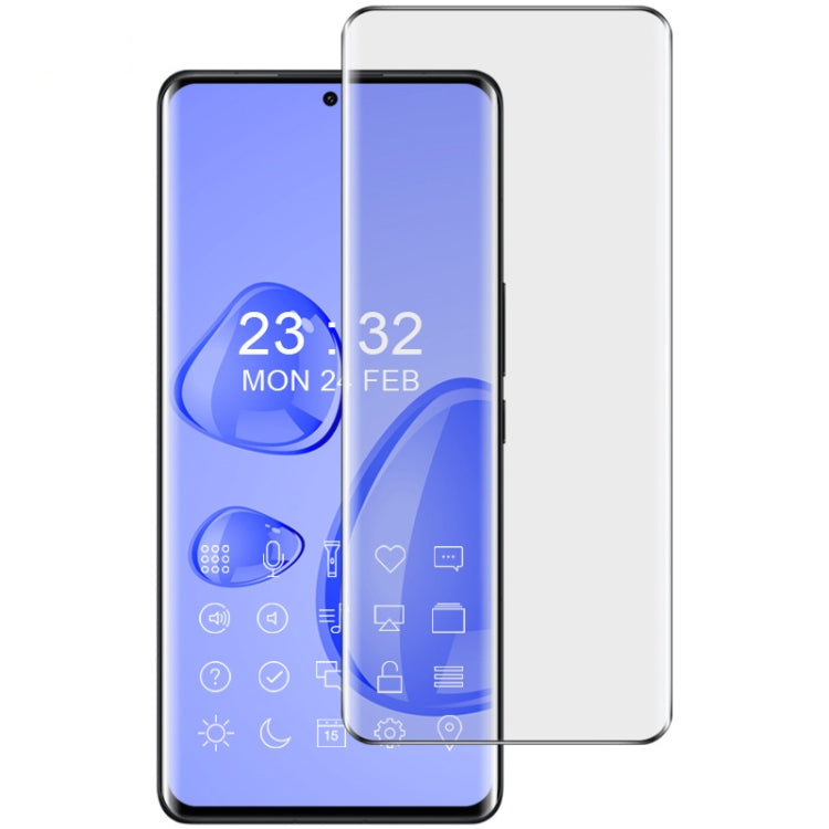Tempered glass screen protector film, curved edge coverage for a smartphone display