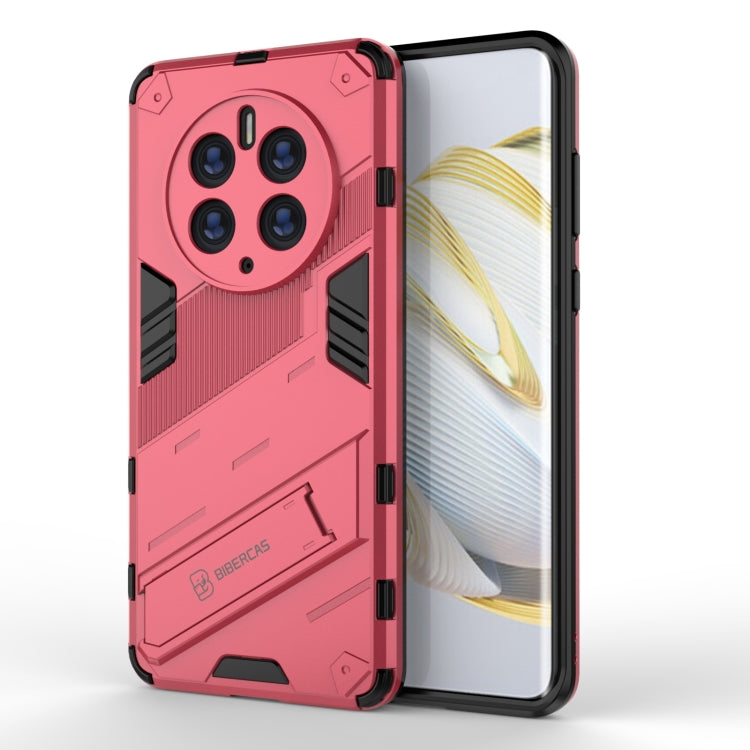 2-in-1 rugged phone case in red with shockproof armor and built-in invisible holder