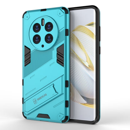 2-in-1 rugged phone case in blue with shockproof armor and invisible holder