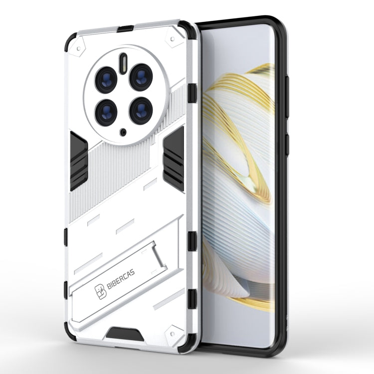 2-in-1 rugged phone case in white with shockproof armor and invisible holder