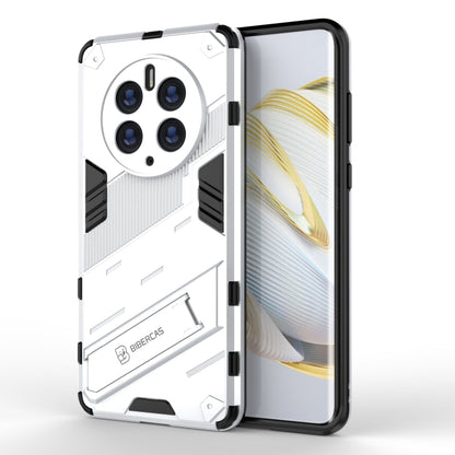 2-in-1 rugged phone case in white with shockproof armor and invisible holder