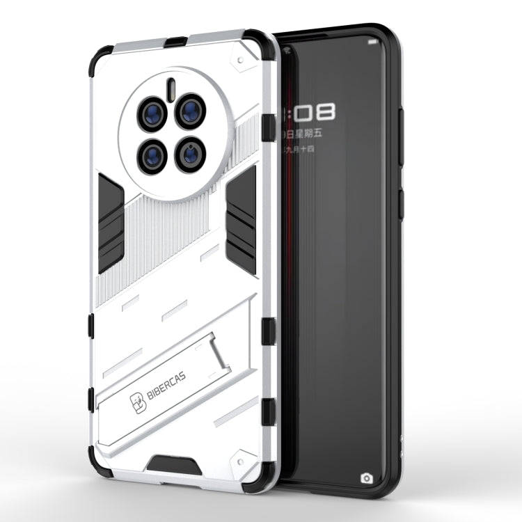 White rugged shockproof phone case with black accents and raised camera protection