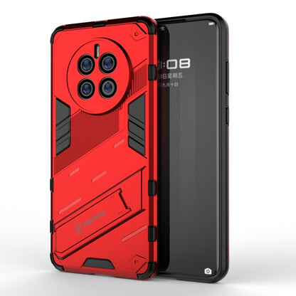 Red rugged shockproof phone case with black accents and raised camera protection