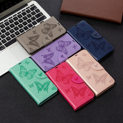 Assorted butterfly leather flip phone wallet cases in multiple colors