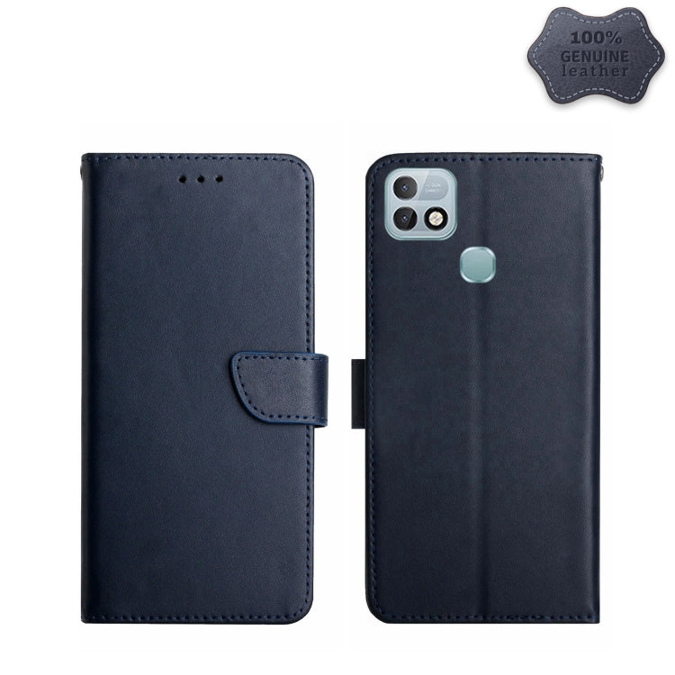 Black leather flip phone case with magnetic strap and phone camera cutout, open