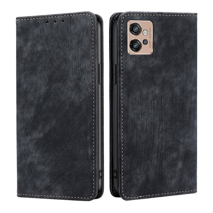 Black leather wallet phone case with stitched border and camera cutout