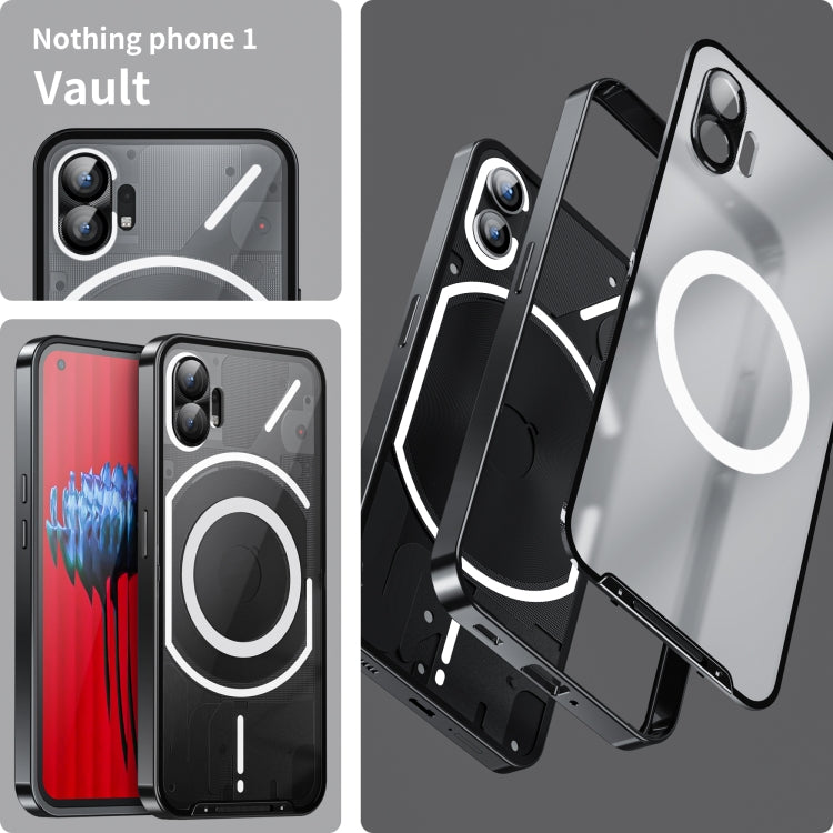 Magnetic phone case back with ring stand and camera openings, black