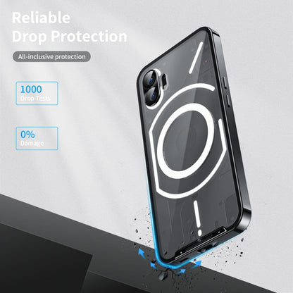Full-coverage magnetic phone case with ring stand and raised drop-protection edges