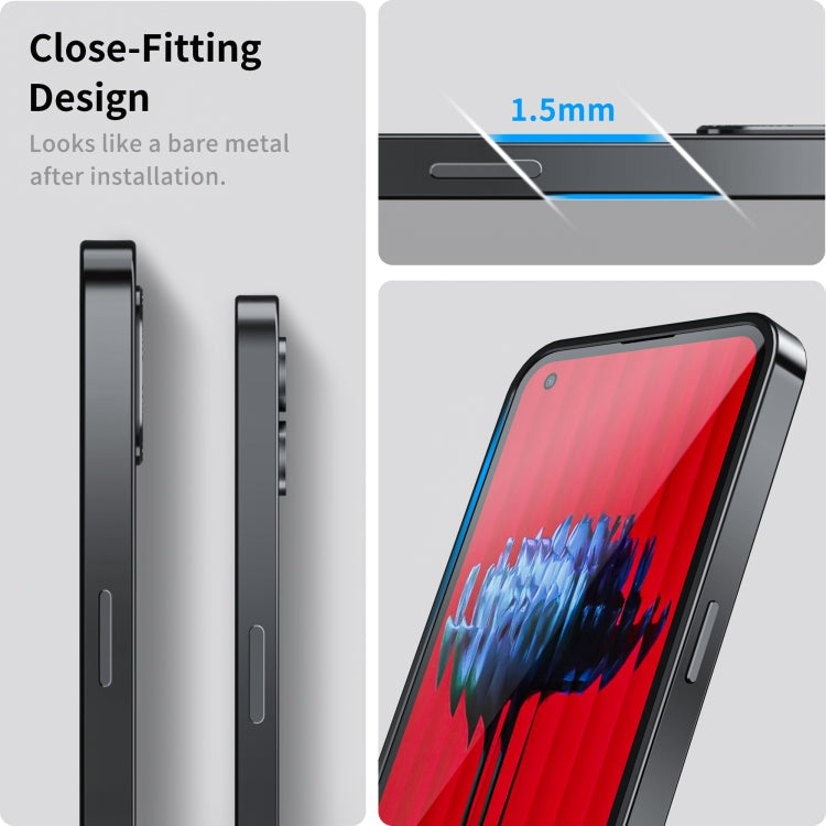 Magnetic phone case close-fitting edges, slim 1.5mm profile and button cutouts, black