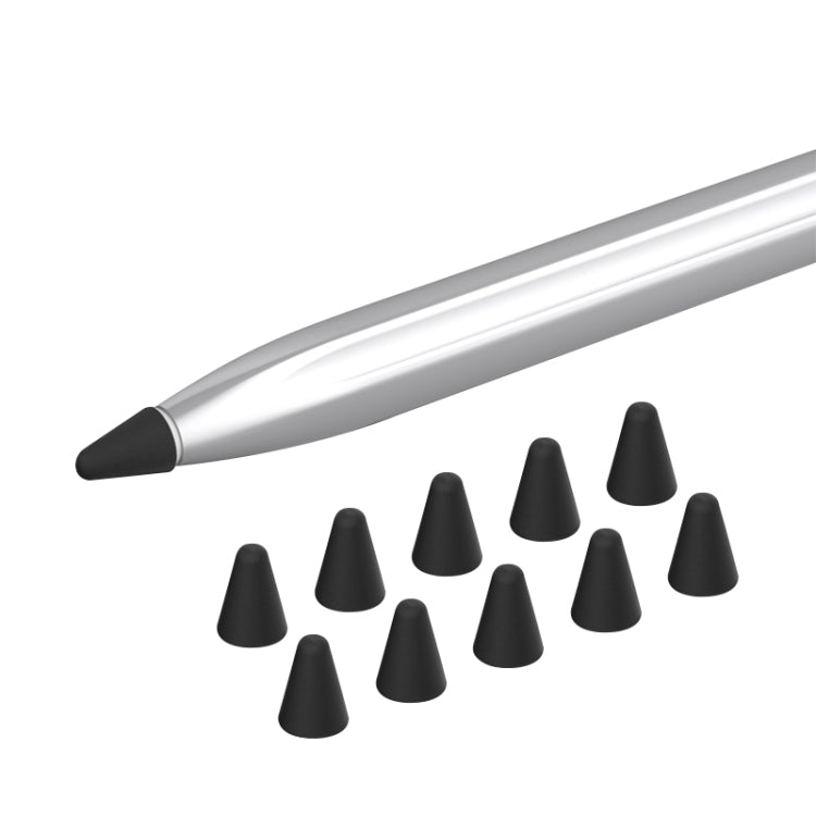 Silicone nib caps set for stylus, featuring black cap tips and multiple dark cones
