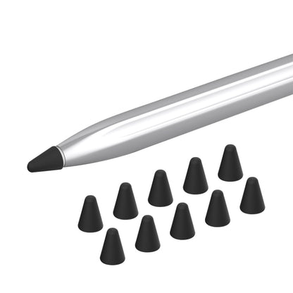 Silicone nib caps set for stylus, featuring black cap tips and multiple dark cones