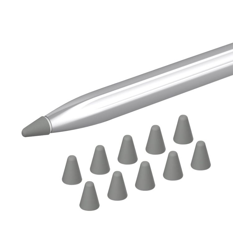 Silicone nib caps set for stylus, with grey cap and several matching grey tips