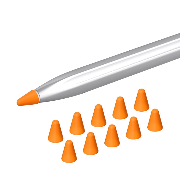 Silicone nib caps set for stylus, with orange cap and multiple orange cone tips
