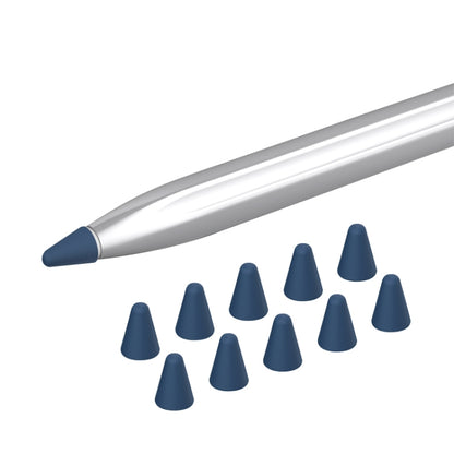 Silicone nib caps set for stylus, with midnight blue cap and multiple dark blue tips