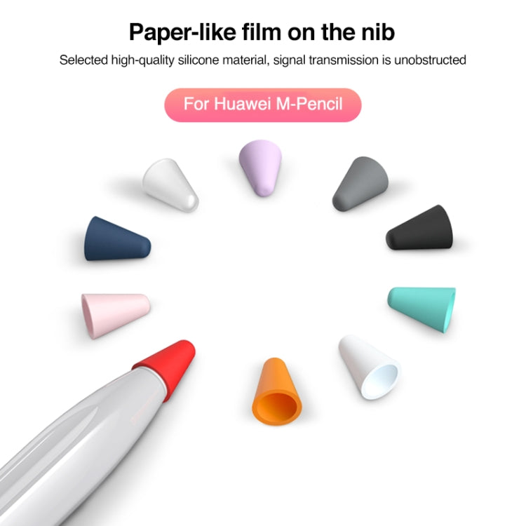 Assorted silicone nib caps for stylus, including white, purple, black, blue, red, and orange