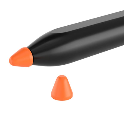 Silicone nib cap set with orange tips, includes replacement cap pieces
