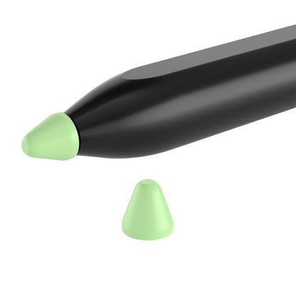 Silicone nib cap set with green tips, includes replacement cap pieces
