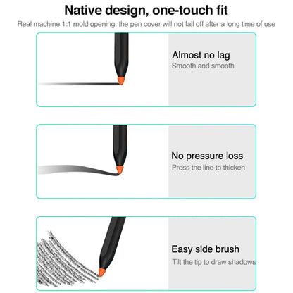 Silicone nib cap set showing one-touch snug fit on pen nib