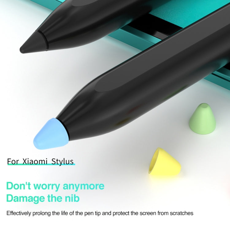 Silicone nib caps for stylus, blue protective tip cap with green and yellow caps