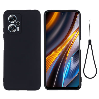 Black liquid silicone phone case with full coverage and camera cutouts