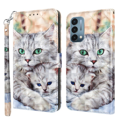 3D painted leather phone case, two cat portraits with green eyes; wrist strap